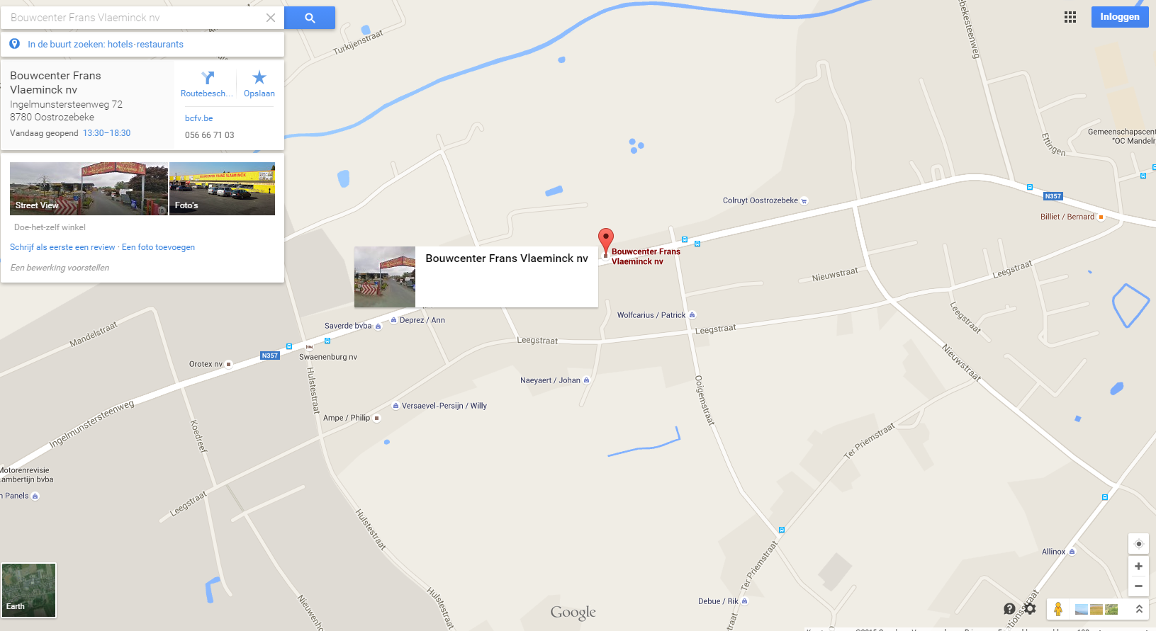 Bouwcenter Frans Vlaeminck Google map